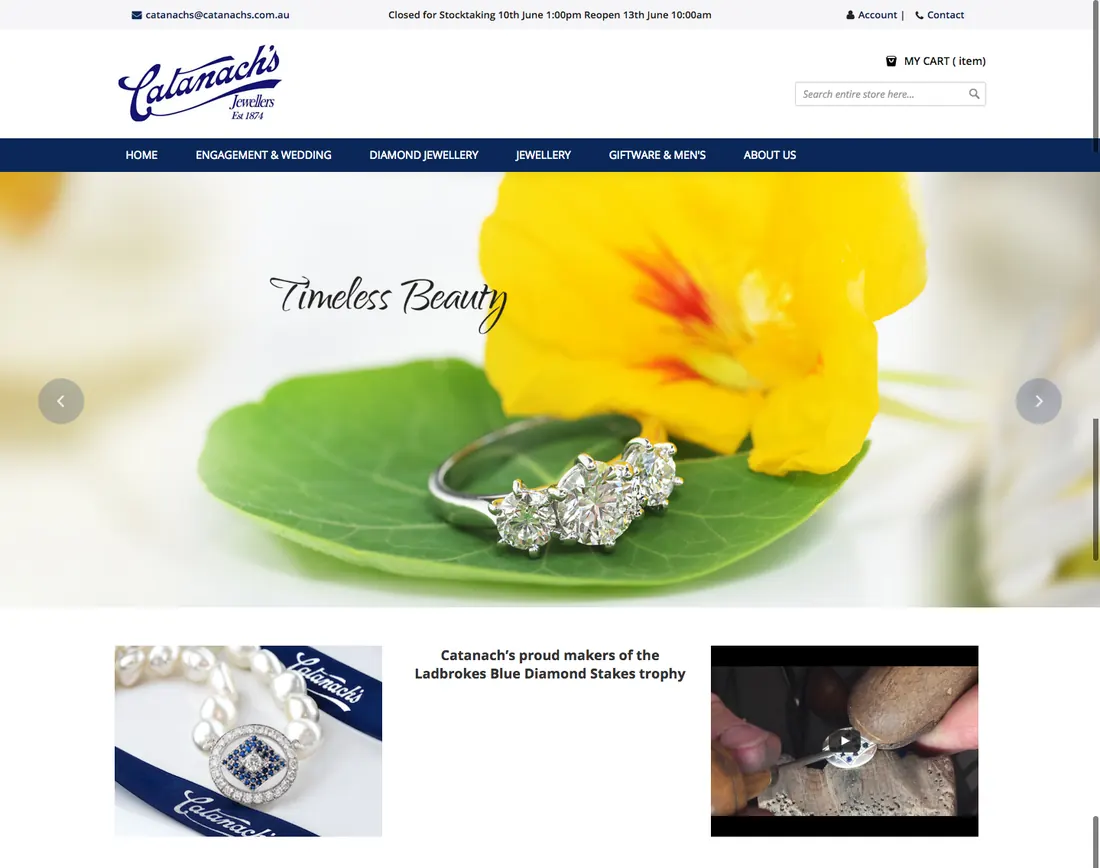 Catanach’s Jewellers — original website design