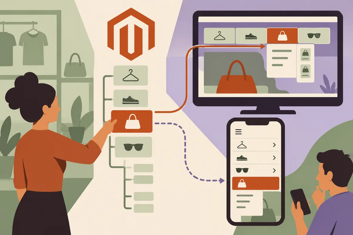 A headless Magento menu should follow the catalogue your team can maintain