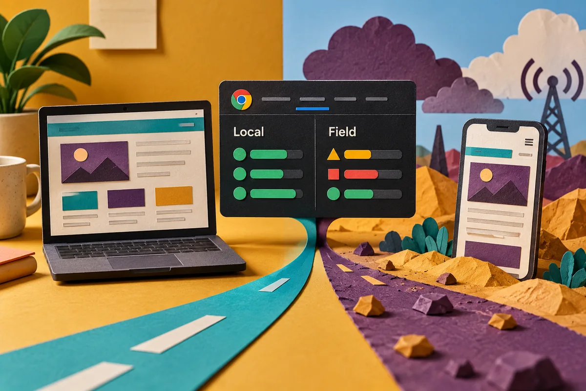 DevTools puts field data beside your test. Read the difference before fixing it.