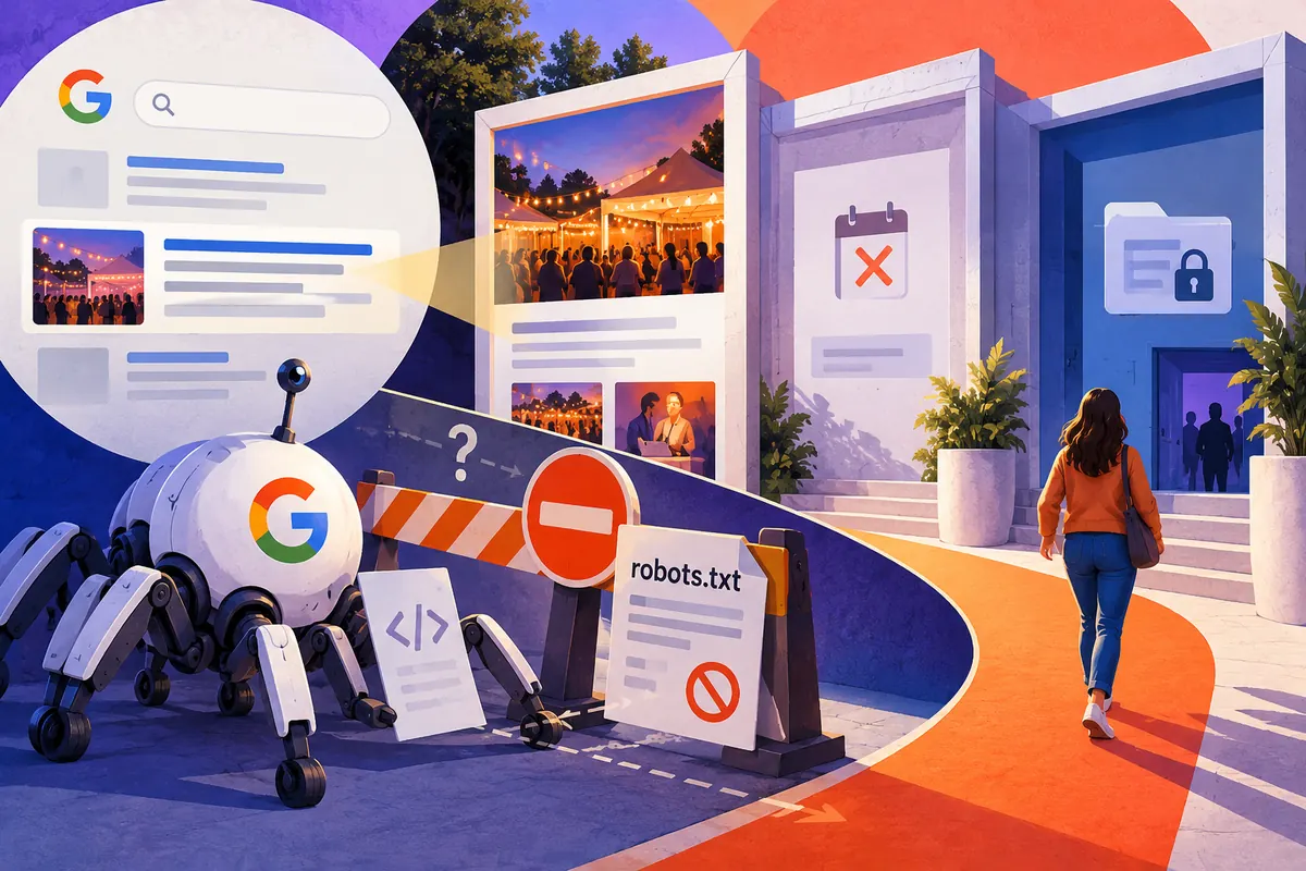 Keep a page out of search without hiding the instruction from the crawler
