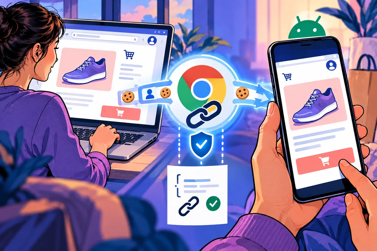 An Android app can use your web checkout without forgetting the customer