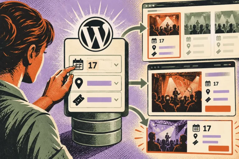 WordPress 6.7 custom fields: stop copying the same event detail into five places