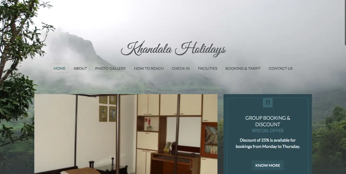 Khandala Holidays — original website design