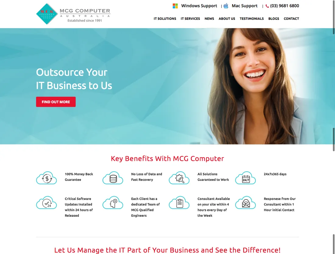MCG Computers — original website design