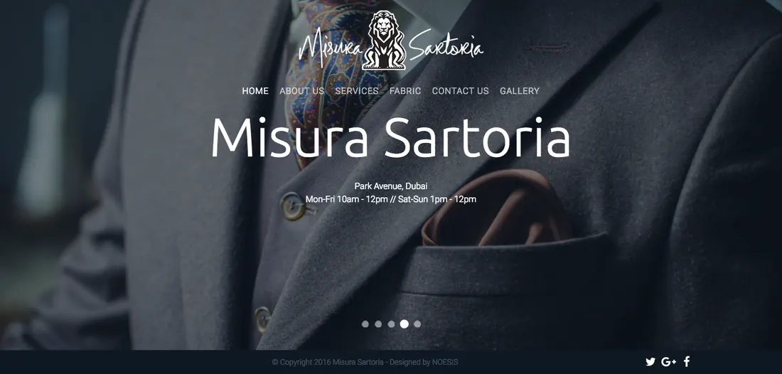 Misura — original website design